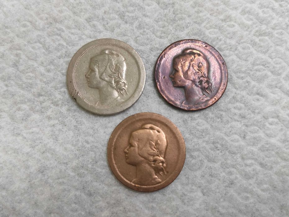 3 Moedas: 10 Centavos 1925 (x2) + 20 Centavos 1920