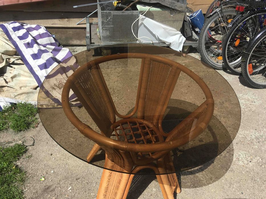 Stolik rattan okrągły