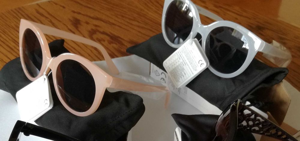 Okulary przeciwsłoneczne UV 400 białe i różowe