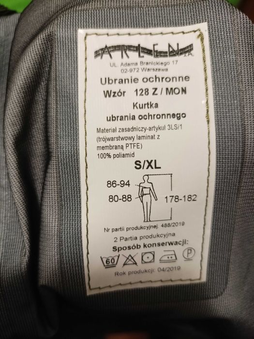Kurtka i spodnie ubranie ochronne wzór 128Z/MON gore-tex goreteks rozmiar S/XL