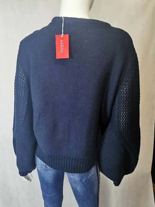 Nowy oryginalny sweterek Guess damski Granatowy rozm L