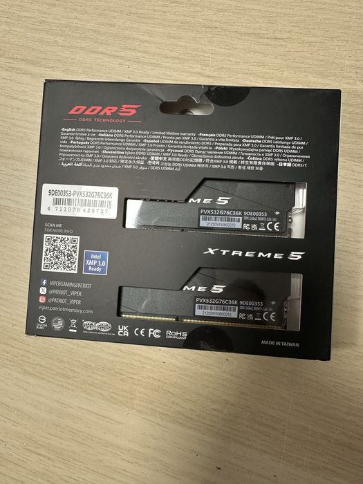 Pamięć RAM DDR5 32GB 7600MHz CL36 Patriot Viper Xtreme PVX532G76C36K