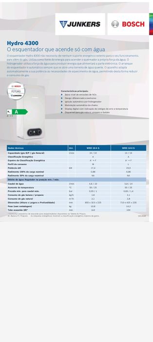 Esquentador 14l junkers Bosch Hydro 4300