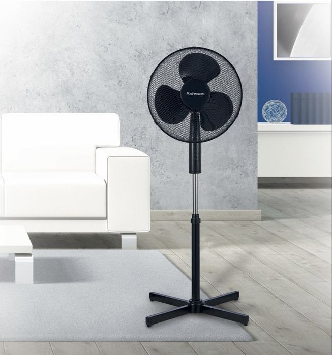 Wentylator Rohnson 40cm 45W czarny tylko 51db oscylacyjny i pochylny