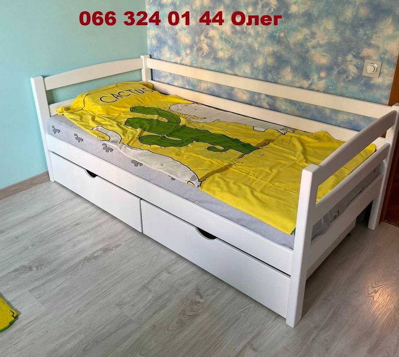 Ліжко дитяче підліткове односпальне з масиву дерева Ліза нота