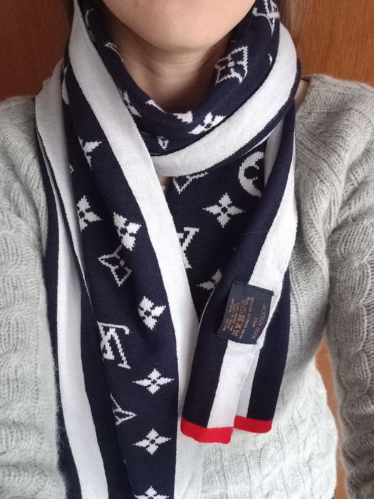 Szalik monogram LV jedwab wełna