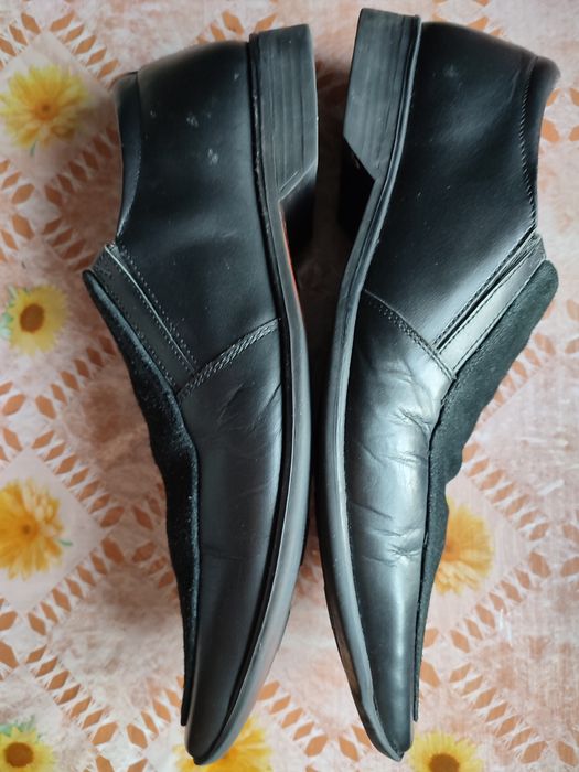 Мужские туфли из натуральной кожи с отделкой замши  44 размер