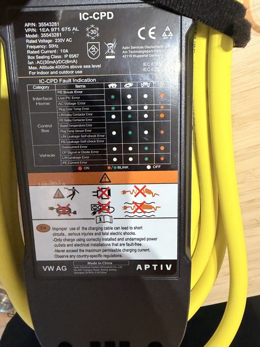 Oryginalny kabel ładujący VW Audi Seat Škoda 1EA971675AL Mode 2 NOWY