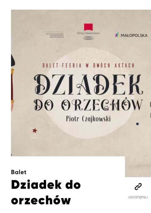 6 biletów Dziadek do orzechów 28 listopada 11.00