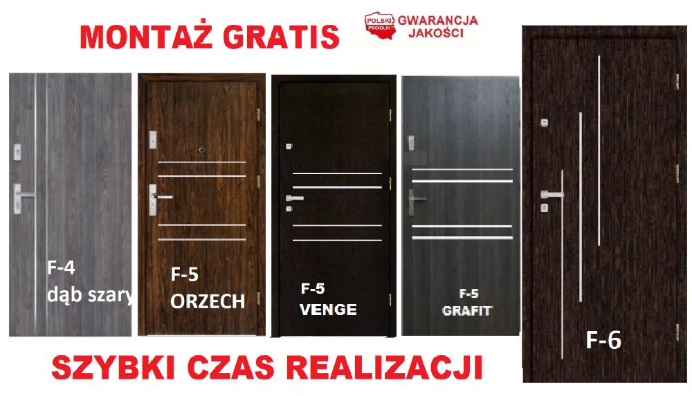 Drzwi Z MONTAŻEM wejściowe ZEWNĘTRZNE do mieszkań w BLOKU-domu