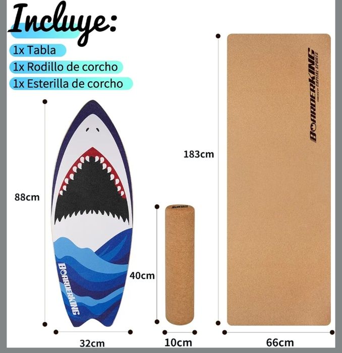 Balance board - Tábua de Equilíbrio BoarderKING – Tubarão | Completa