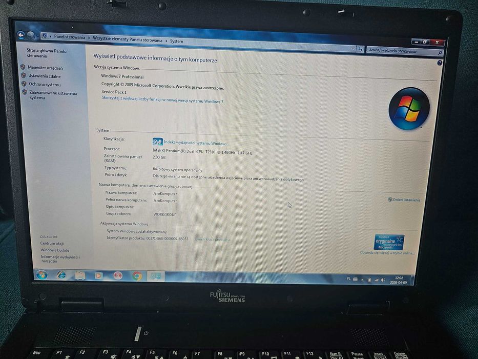 Fujitsu Siemens Amilo Li2727 15,4" | 160GB | Windows 7 Pro | Sprawny