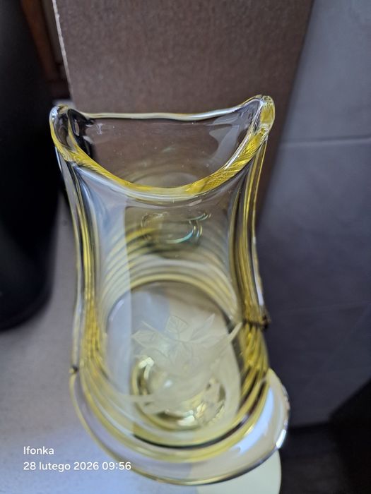 Wazon szklany Miroslav Klinger  Żelezny Brod sygnowany la