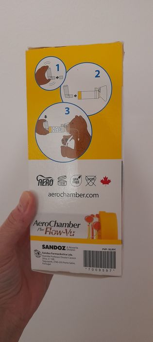 Aero chamber máscara respiração