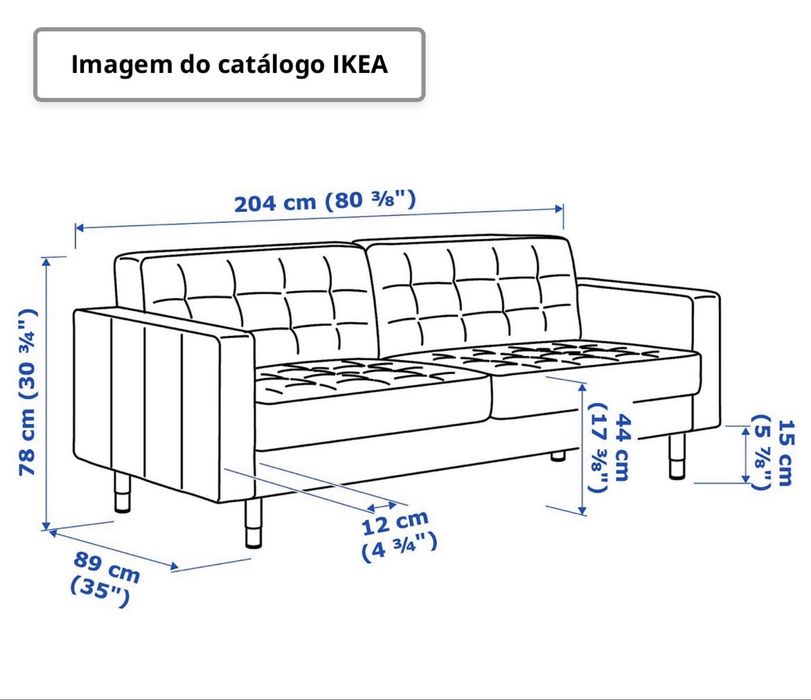 LANDSKRONA sofá de 3 lugares IKEA, Gunnared verde claro.
