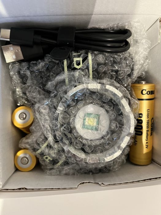 Lanterna de cabeça led white laser 600w zoom 3km