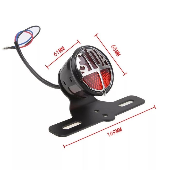 Farolim traseiro stop retro clássico moto cafe racer scrambler bobber
