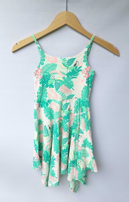 Sukienka Cool Club 128 cm 8 Wzory Liście Palma Asymetryczna