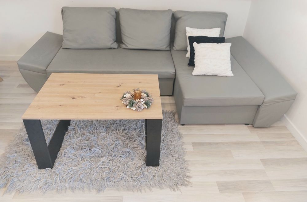 -50% Piękny Narożnik w SUPER cenie sofa z funkcją spania eko SKÓRA