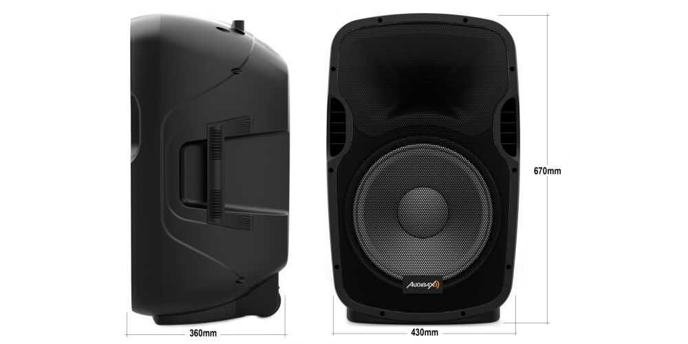 Coluna amplificada Party 15, 600W, oferta de tripé e micro