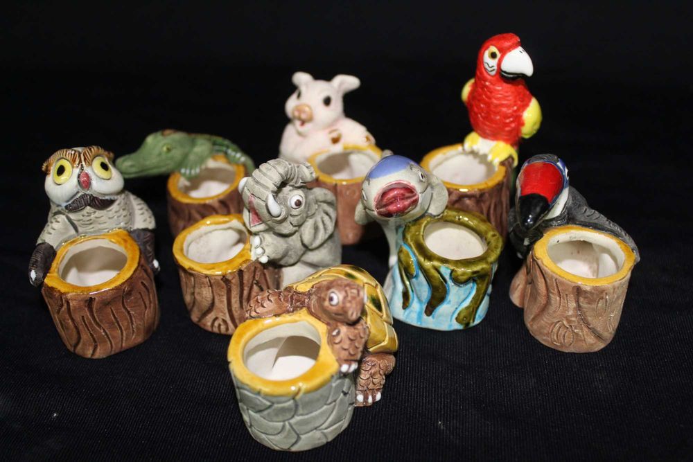 Peças Cerâmica - Animais, Porta Velas, Porta Incensos, etc.