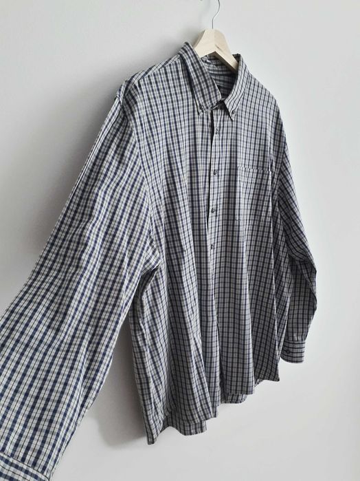 Camisa aos quadrados em tons de azul, creme e bordeaux (tam. XXL)