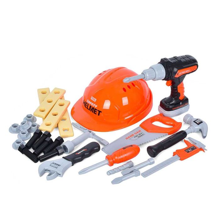 Дитячий набір будівельних інструментів із дрилем у рюкзаку