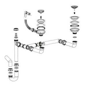 Shock zestaw odpływowy do zlewozmywaka 1 i 1/2 komorowego.