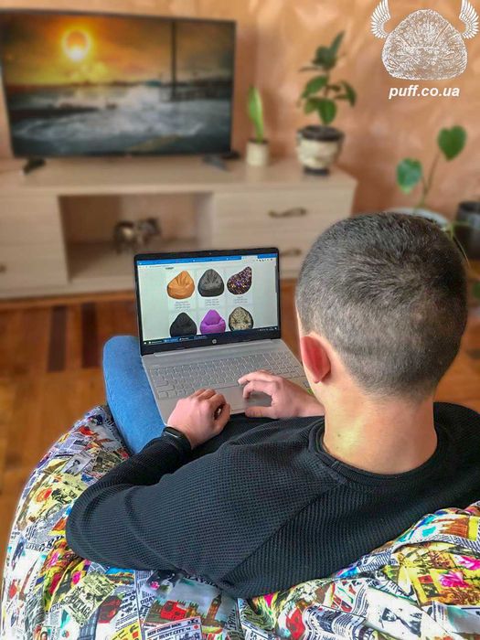 Безкаркасне крісло-мішок, крісло-груша, крісло – м'яч; від виробника.