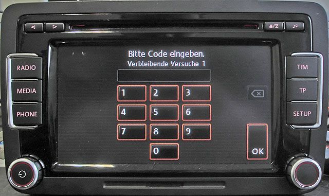 Rozkodowanie radia RADIO PIN SAFE KOD odczyt kodu VW RNS