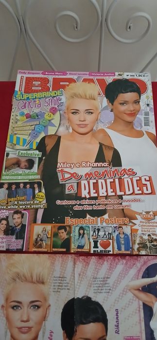 Capa Bravo + artigo Miley e Rihanna