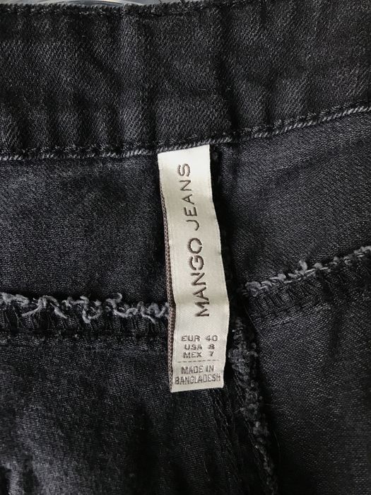 Mango Jeans 40 L granatowe jeansy bawełna z elastanem rozciągliwe
