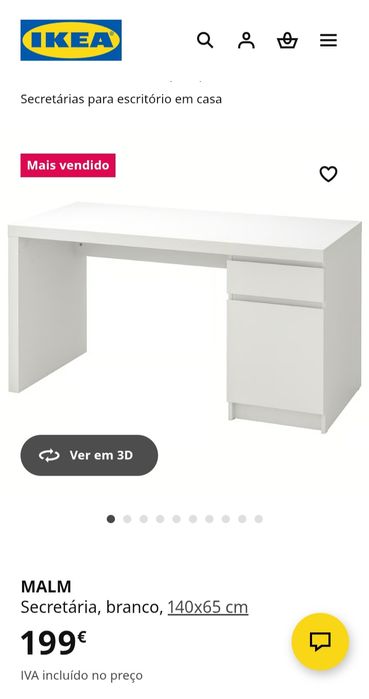 Secretária IKEA Malm Desk Marrom