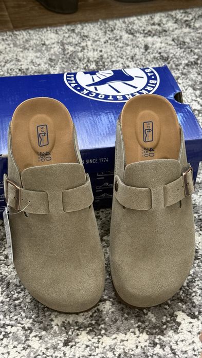 Замшеві шльопанці BIRKENSTOCK сабо 40/40.5 р.