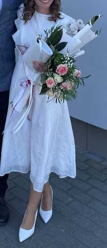 Sukienka ślubna i nie tylko, buty, szpiki, torebka, żakiet