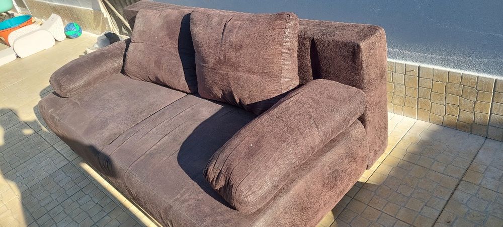 Sofá Preto Tipo Veludo