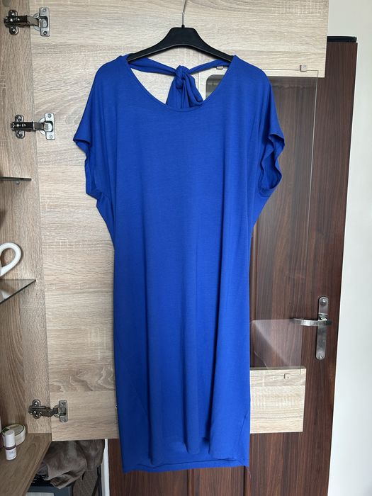 Sukienka szafirowa L XL wiązana