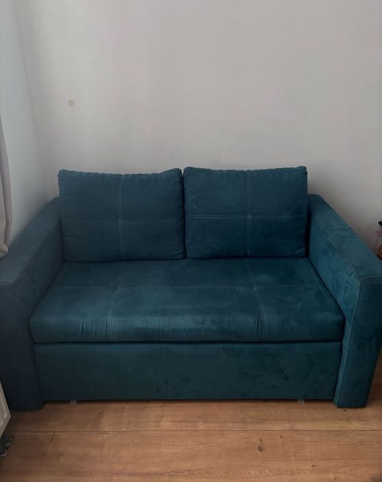 Sofa dwuosobowa turkusowa