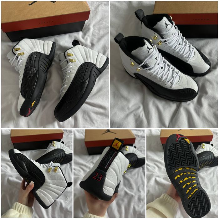 р36-45 Кросівки Air Jordan 12 Retro Black White Red