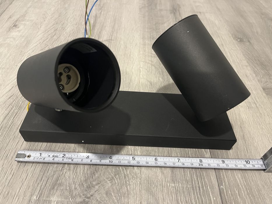 foco de teto philips 2 lâmpadas, preto, metal
