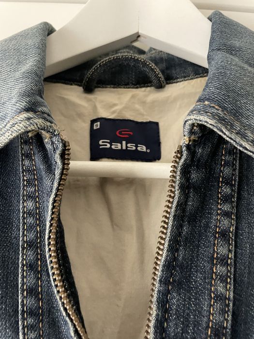 Blusão de ganga salsa