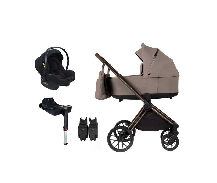 Zestaw 4w1 ADAMEX BIANCO Chocolate Fango + Fotelik Avionaut + Baza isofix + adaptery