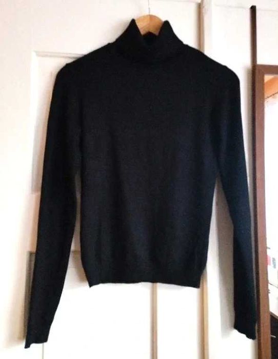 Czarny golf wiskozowy dopasowany sweter gładki wiskoza Slim Fit