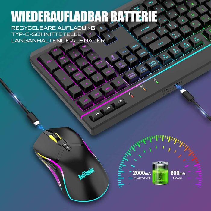 Zestaw RedThunder K20 klawiatura + mysz gaiming RGB AZERTY