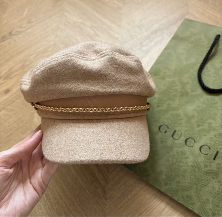 Czapka kaszkiet damski beżowy karmelowy Pinterest śliczna Mohito