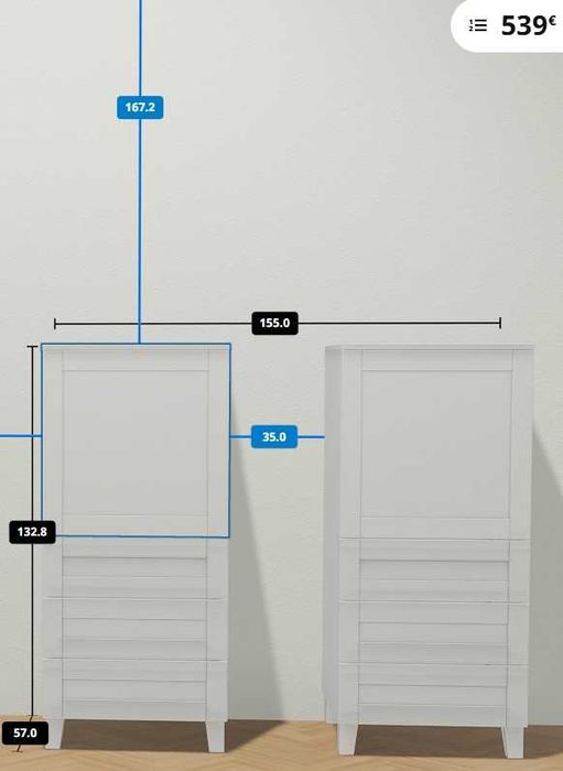 Armário de arrumação seccional IKEA Platsa