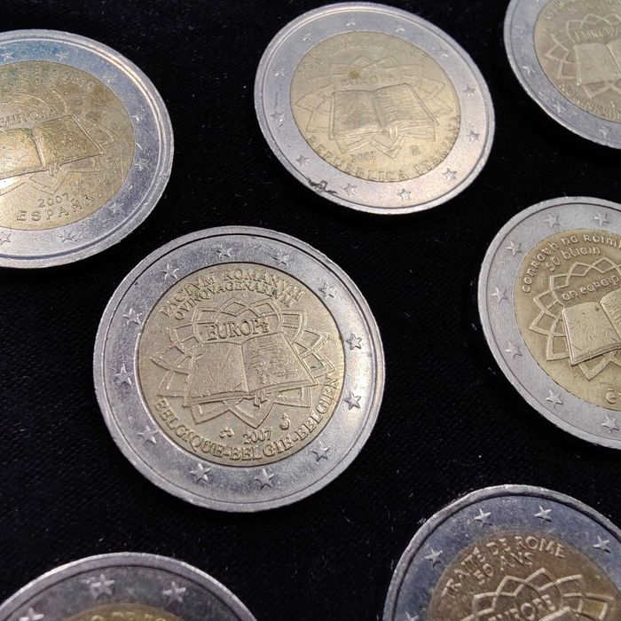 Lote de 9 Moedas de 2 Euros - Tratado de Roma