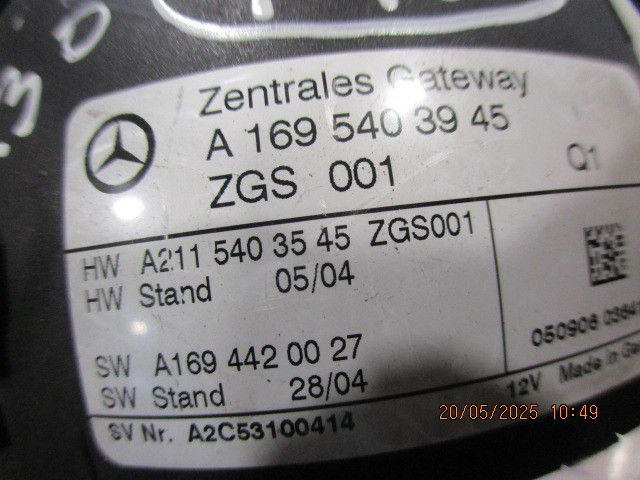 Centralina do fecho central MERCEDES-BENZ Classe A (W169)
