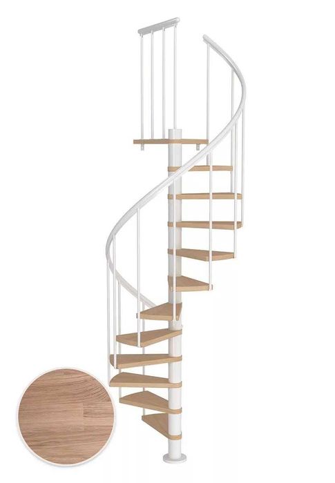 Schody spiralne DOLLE Montreal Classic /DĄB Bielony/ fi 120 cm