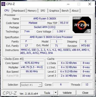 CPU Ryzen 5 3600x
